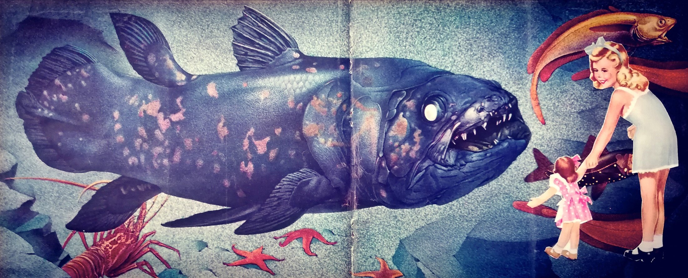 Pets — Analog collage, vintage paper